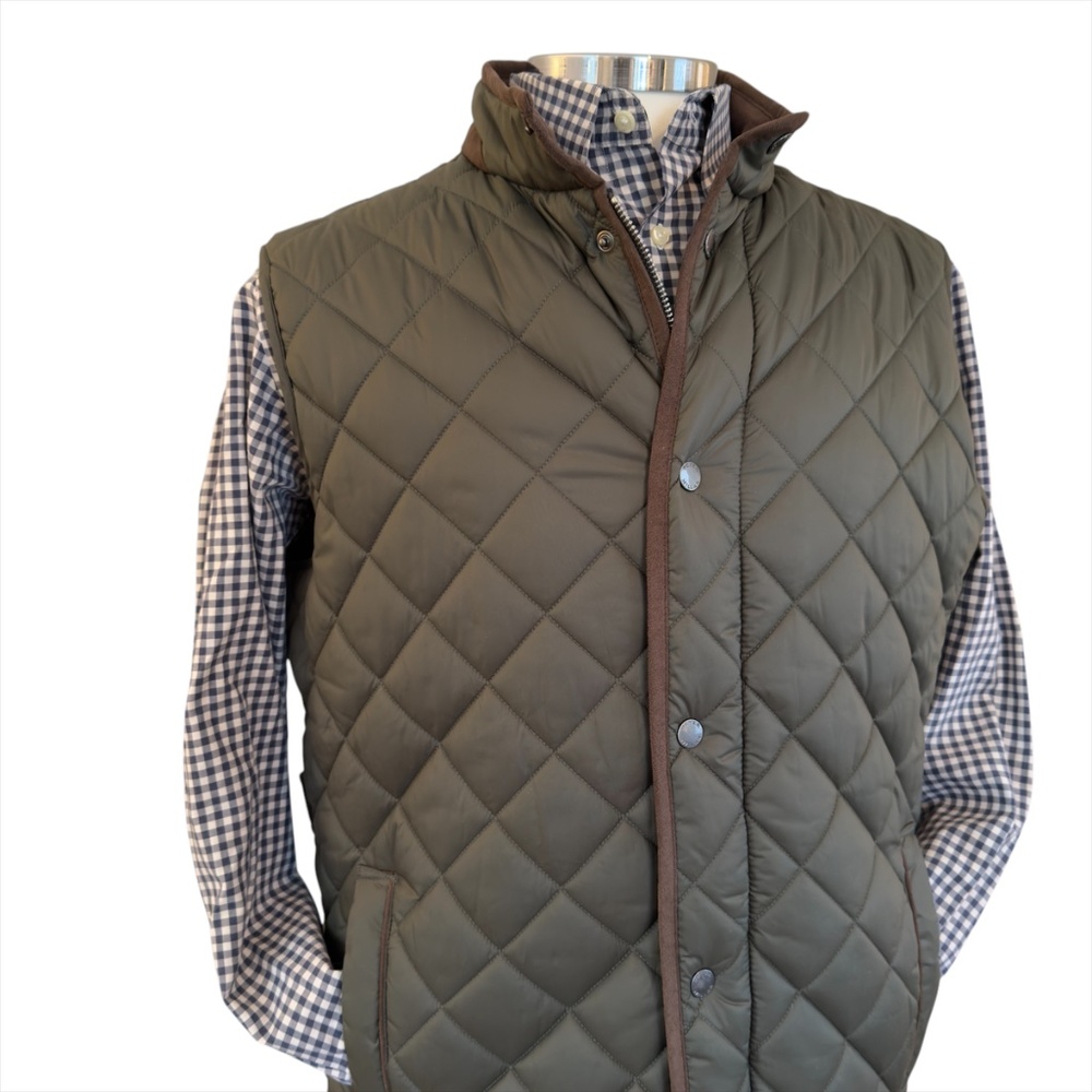Peter Millar Essex Quilted Traveller Vest - Olive